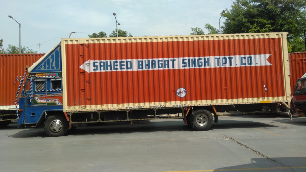 Covered Container Truck